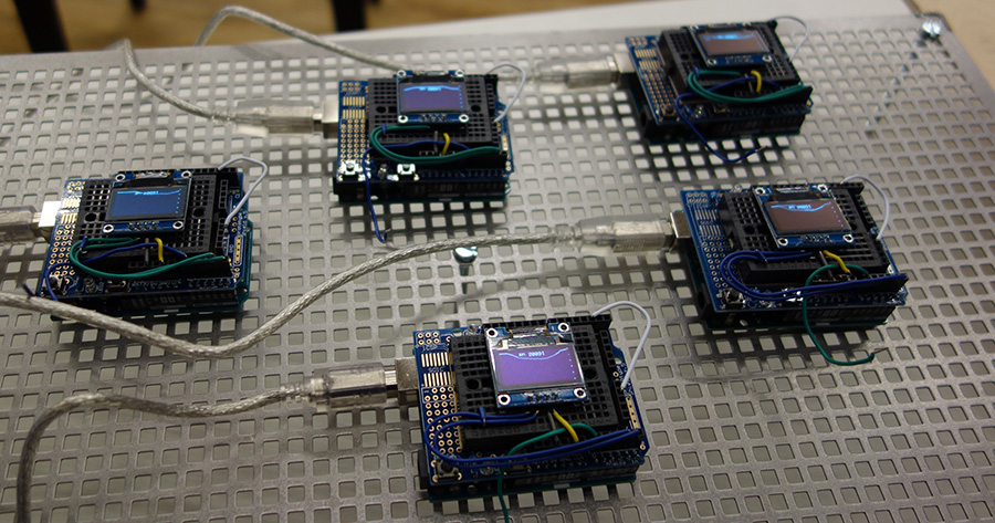Interactive Arduino oscilloscopes registering electricity flow in Tate Exchange or human voltage levels. 08-02-17 Interactive Arduino oscilloscopes registering electricity flow in Tate Exchange or human voltage levels. 08-02-17